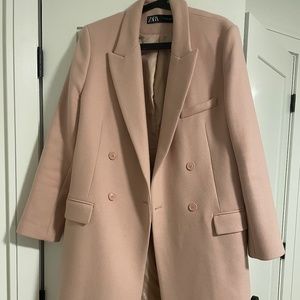 Zara Wool Blend Coat - LIGHT PINK